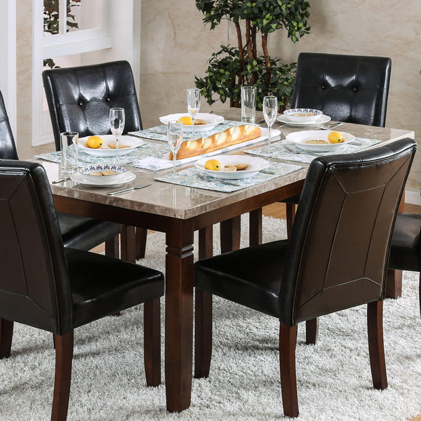 Furniture of America Marstone Dining Table with Marble Top CM3368T IMAGE 1