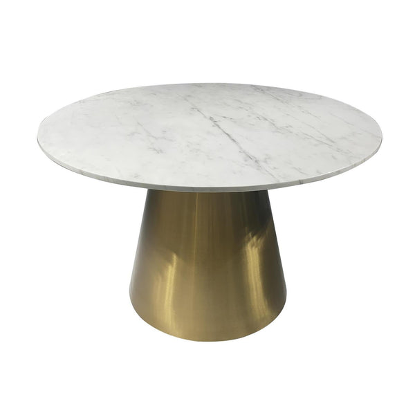 Coaster Furniture Round Ambrose Dining Table with Marble Top and Pedestal Base 107600 IMAGE 1