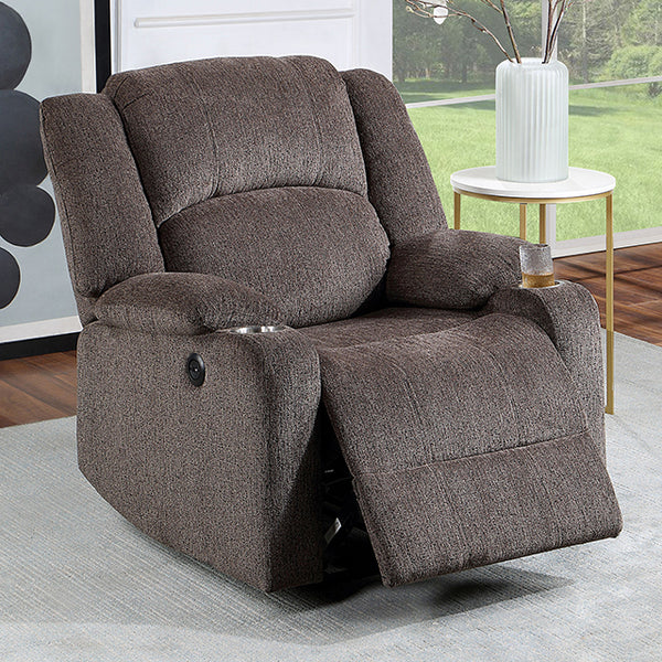 Furniture of America Hadrian Power Recliner CM-RC6749BR IMAGE 1