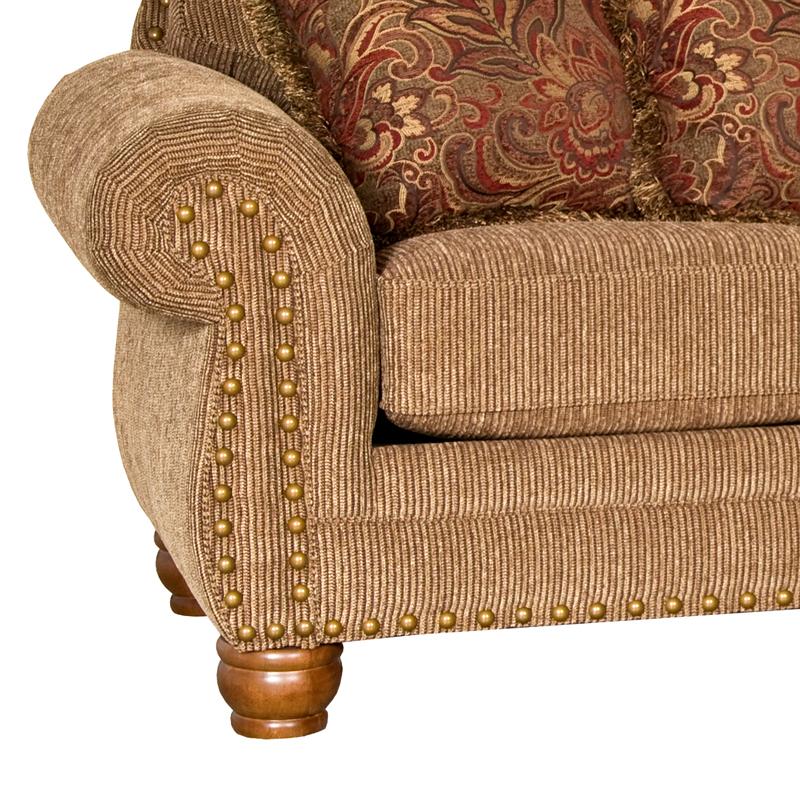 Mayo Furniture Stationary Fabric Sofa 3180F10 Sofa - Lone Wolf Brass IMAGE 2