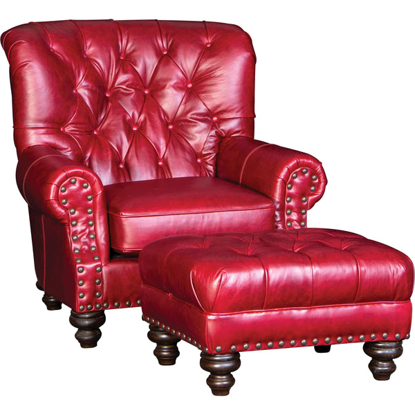 Mayo Furniture Stationary Leather Chair 9310L40 Chair - Vacchetta Ruby IMAGE 1