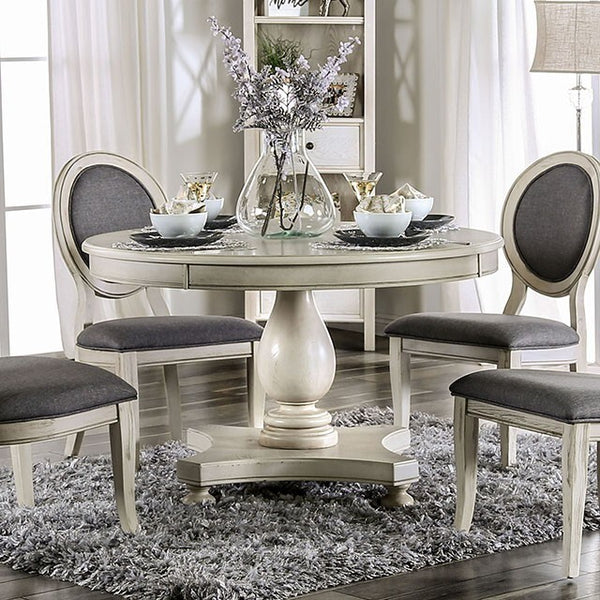 Furniture of America Round Kathryn Dining Table CM3872WH-RT-TABLE IMAGE 1