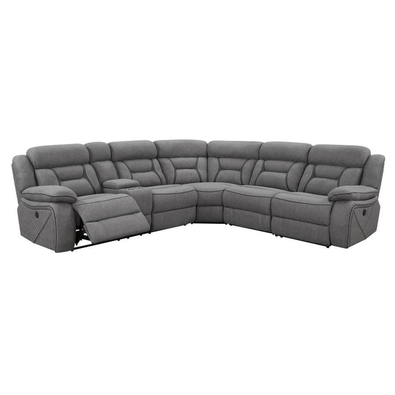 Coaster Furniture Higgins Power Reclining Leather Look 4 pc Sectional 600370 IMAGE 1