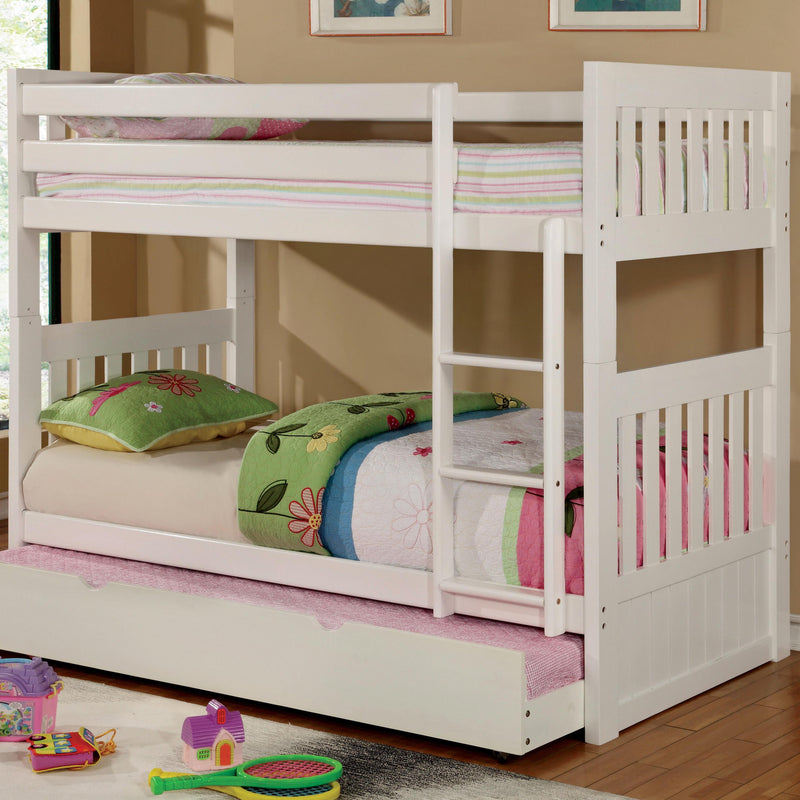 Furniture of America Kids Beds Bunk Bed CM-BK607T-WH-BED IMAGE 1