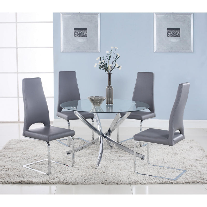 Coaster Furniture Round Beckham Dining Table with Glass Top & Pedestal Base 106440 IMAGE 3