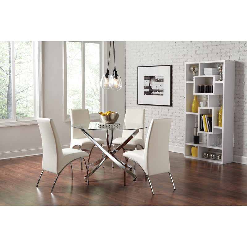 Coaster Furniture Round Beckham Dining Table with Glass Top & Pedestal Base 106440 IMAGE 4