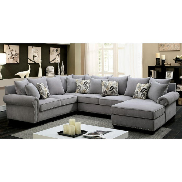 Furniture of America Skyler II Fabric 3 pc Sectional CM6156GY-SECT IMAGE 1