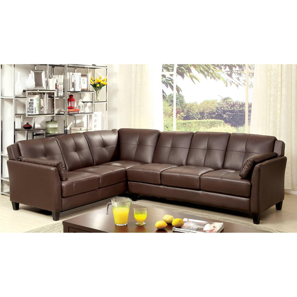 Furniture of America Peever Leatherette 2 pc Sectional CM6268BR-SET IMAGE 1