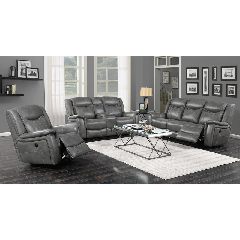 Coaster Furniture Conrad Reclining Leatherette Sofa 650354 IMAGE 2