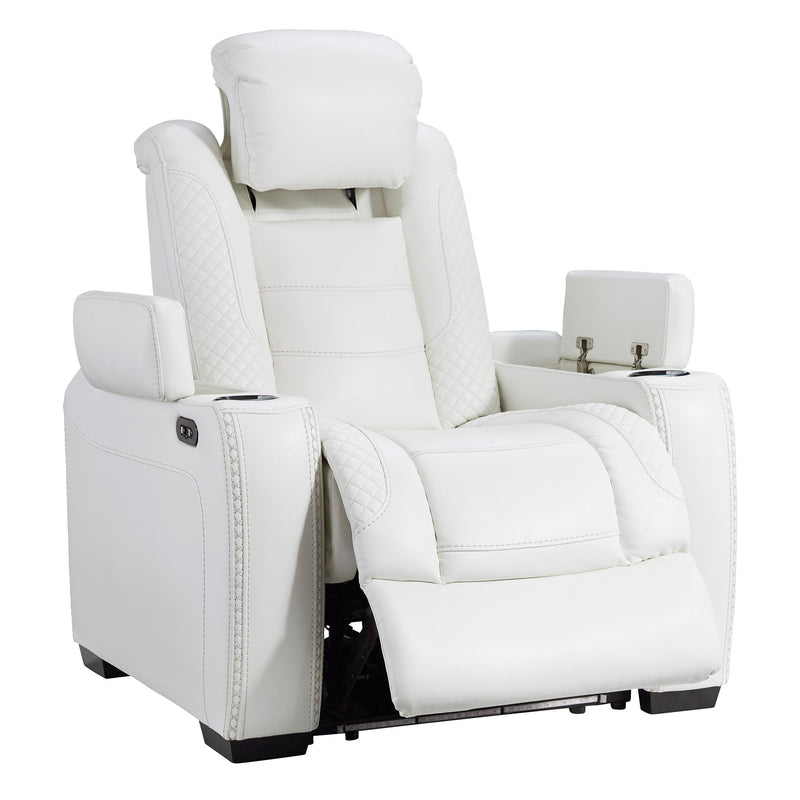 Signature Design by Ashley Party Time Power Leather Look Recliner 3700413 IMAGE 5