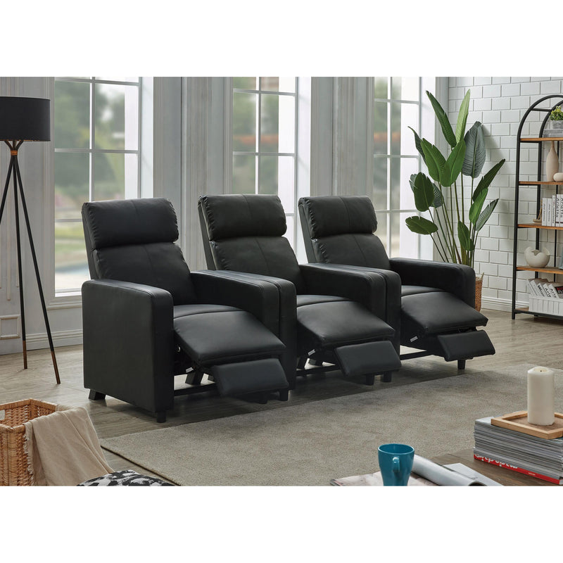 Coaster Furniture Toohey Leatherette Reclining Home Theater Seating 600181-S3B IMAGE 2