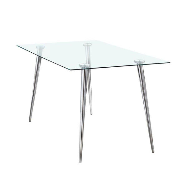 Coaster Furniture Gilman Dining Table with Glass Top 190621CHR IMAGE 1