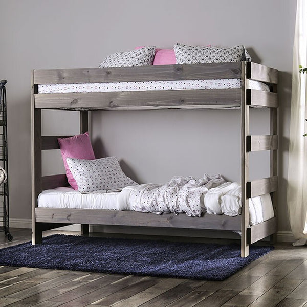 Furniture of America Kids Beds Bunk Bed AM-BK100GY-BED-SLAT IMAGE 1