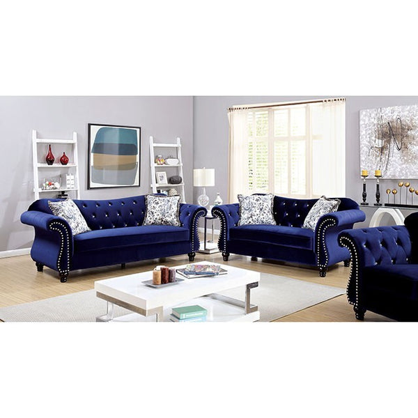 Furniture of America Jolanda Stationary Fabric Sofa CM6159BL-SF-VN IMAGE 1