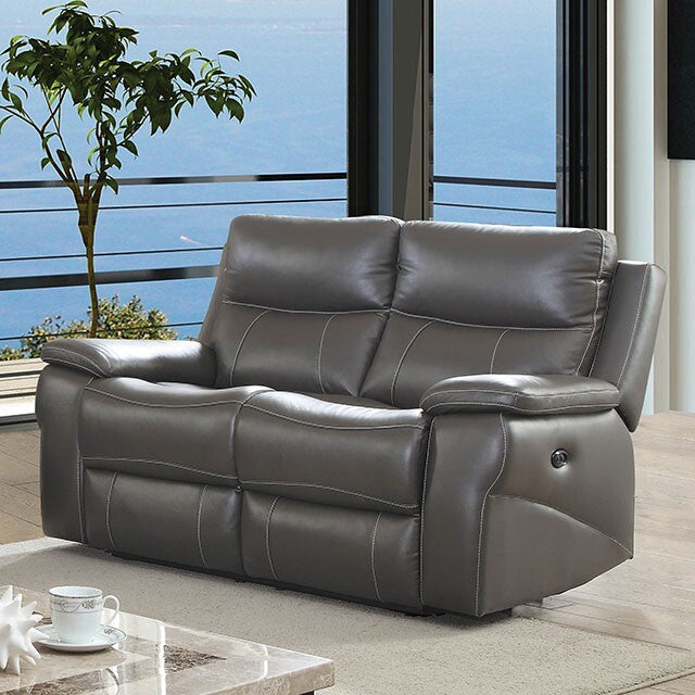 Furniture of America Lila Power Reclining Leather Match Loveseat CM6540-LV-PM IMAGE 6