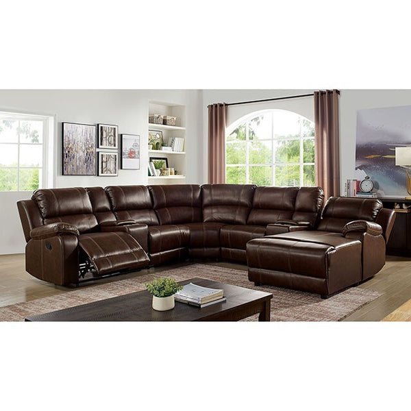 Furniture of America Jessi Leather Look Sectional CM6970-SECT IMAGE 1