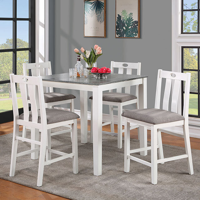 Furniture of America Dunseith 5 pc Counter Height Dinette FOA3388PT-5PK IMAGE 1