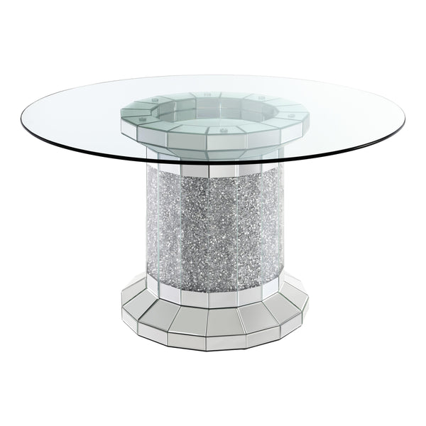 Coaster Furniture Round Dining Table with Glass Top and Pedestal Base 115551 IMAGE 1