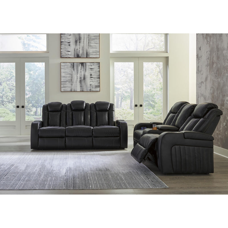 Signature Design by Ashley Caveman Den Power Reclining Leather Look Loveseat 9070318 IMAGE 12