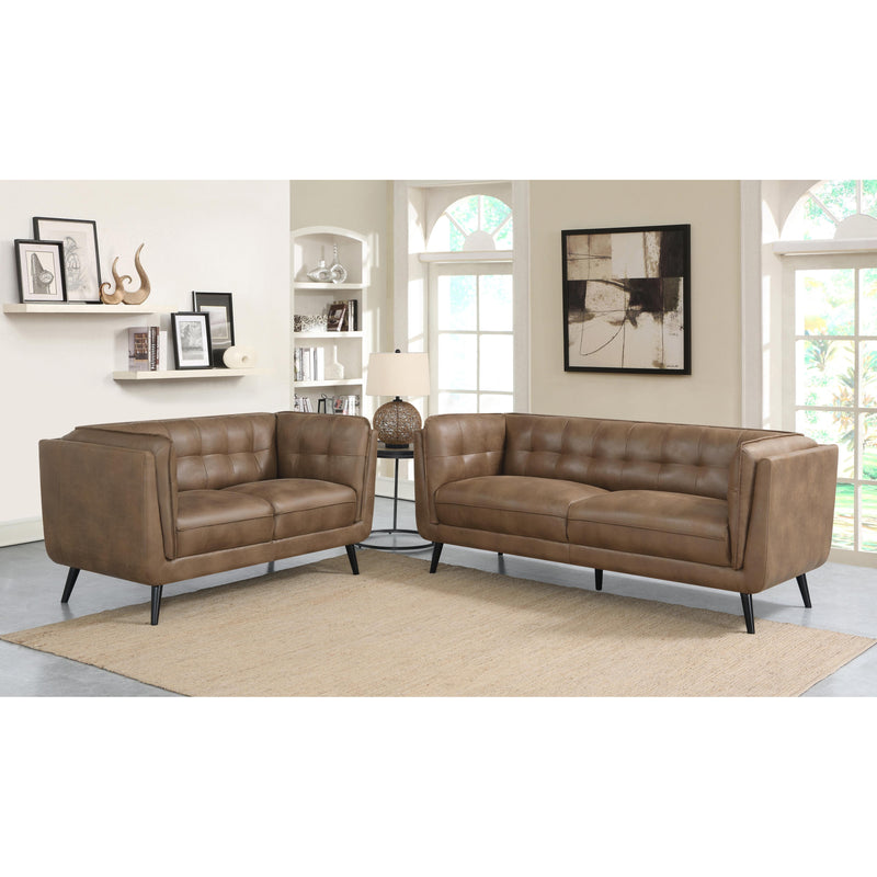 Coaster Furniture Thatcher Stationary Leather Look Sofa 509421 IMAGE 9