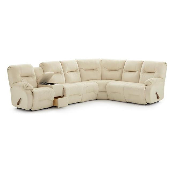 Best Home Furnishings Brinley Power Reclining Fabric Sectional Brinley M700R4L (Cream) IMAGE 1