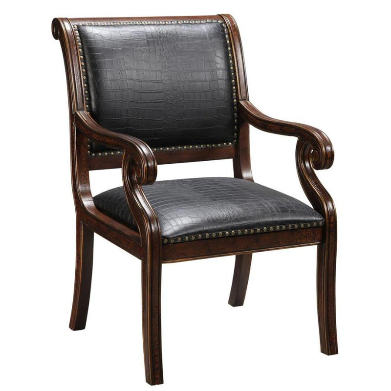 Coast to Coast Stationary Leather Accent Chair 94032 IMAGE 1