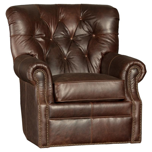 Mayo Furniture Stationary Leather Chair 2220L42 Swivel - Fargo Chocolate IMAGE 1