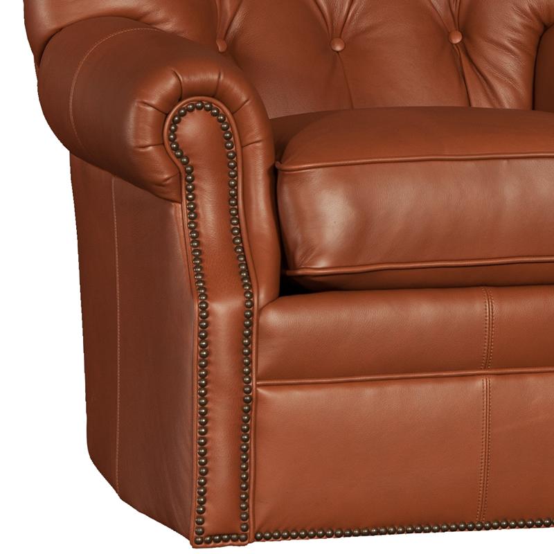 Mayo Furniture Stationary Leather Chair 2220L42 Swivel - Edinburg Cocoa IMAGE 2