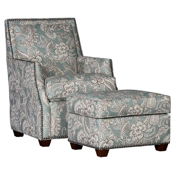 Mayo Furniture Fabric Ottoman 2325F50 Ottoman - Tubai Sky IMAGE 1