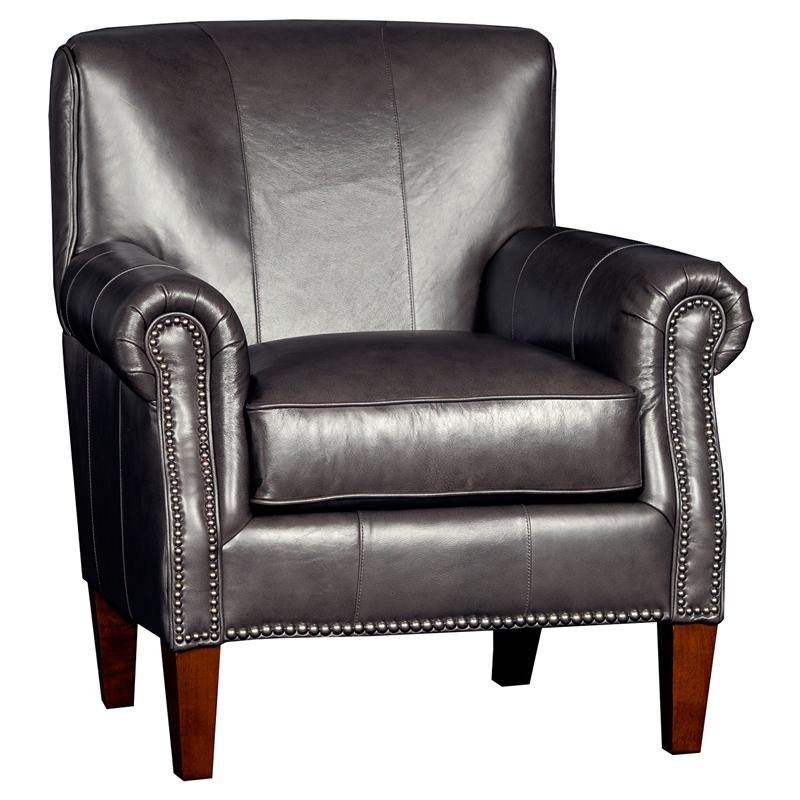Mayo Furniture Stationary Leather Chair 3240L40 Chair - Encore Greystone IMAGE 1