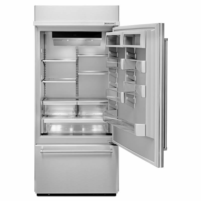 KitchenAid 36-inch, 20.9 cu.ft. Built-in Bottom Freezer Refrigerator with Internal Ice Maker KBBR306ESS IMAGE 4