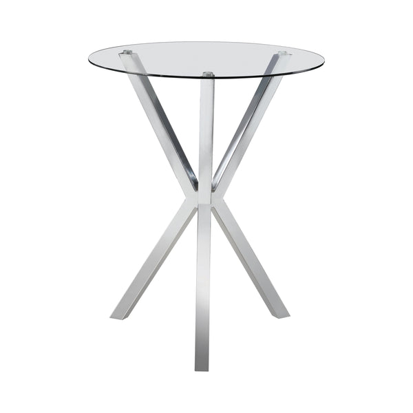 Coaster Furniture Round Pub Height Dining Table with Glass Top and Pedestal Base 100186 IMAGE 1