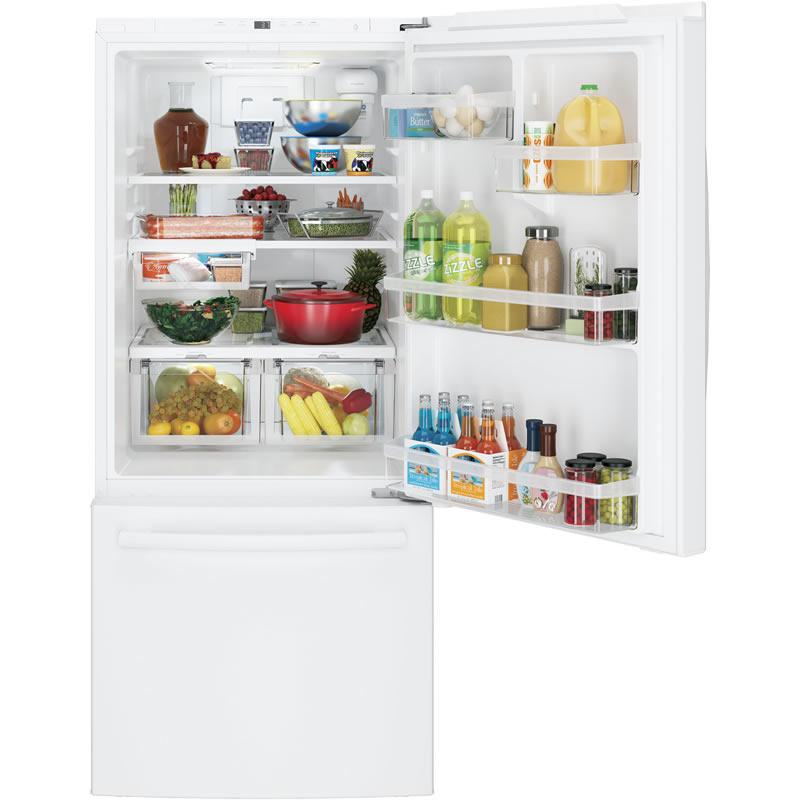 GE 30-inch, 20.9 cu. ft. Bottom Freezer Refrigerator GDE21EGKWW IMAGE 2