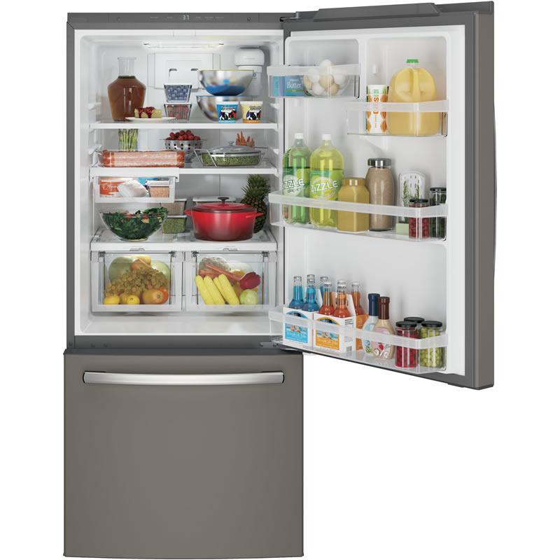 GE 30-inch, 20.9 cu. ft. Bottom Freezer Refrigerator GDE21EMKES IMAGE 2