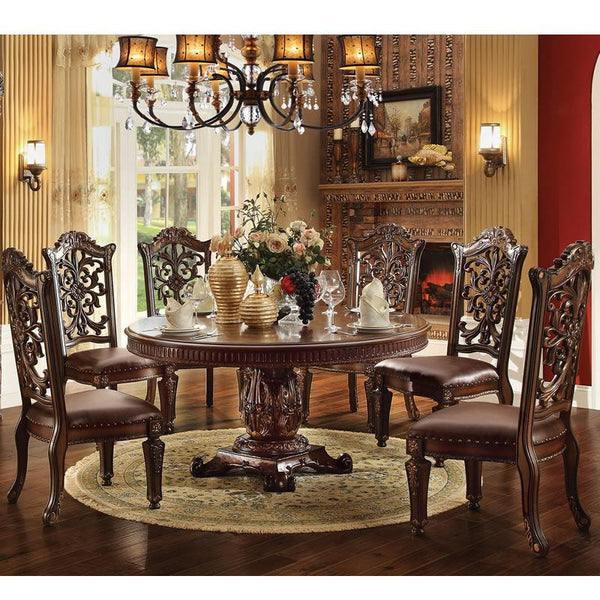 Acme Furniture Round Vendome Dining Table with Pedestal Base 62015 IMAGE 1
