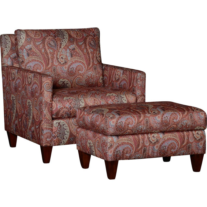 Mayo Furniture Fabric Ottoman 1221F50 Ottoman - Paisley Cayenne IMAGE 2