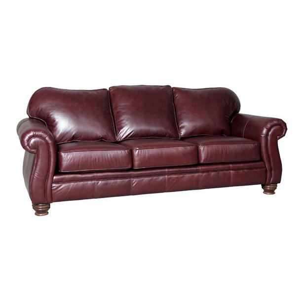Mayo Furniture Stationary Leather Sofa 7890L10 Sofa - Burgundy IMAGE 1