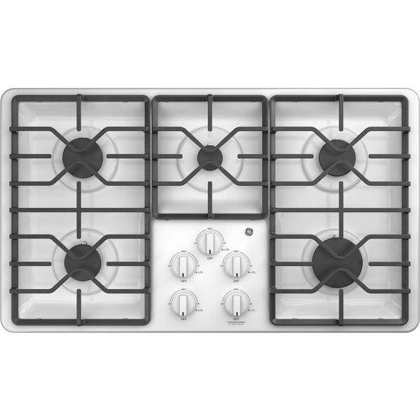 GE 36-inch Built-In Gas Cooktop with MAX Burner System JGP3036DLWW IMAGE 1
