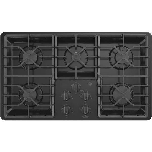 GE 36-inch Built-In Gas Cooktop with MAX Burner System JGP3036DLBB IMAGE 1