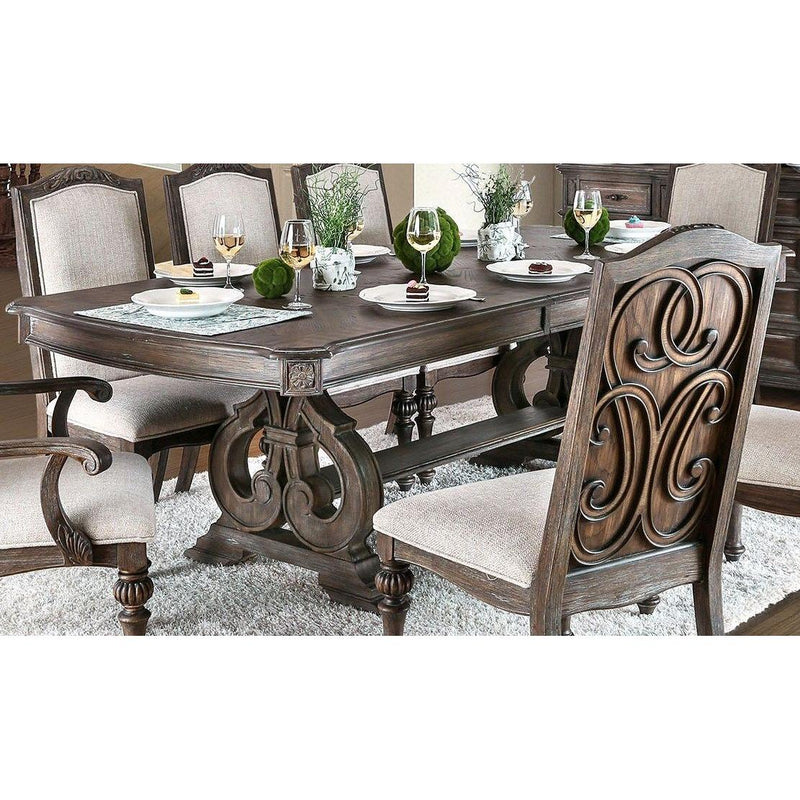 Furniture of America Arcadia Dining Table with Trestle Base CM3150T-TABLE IMAGE 2