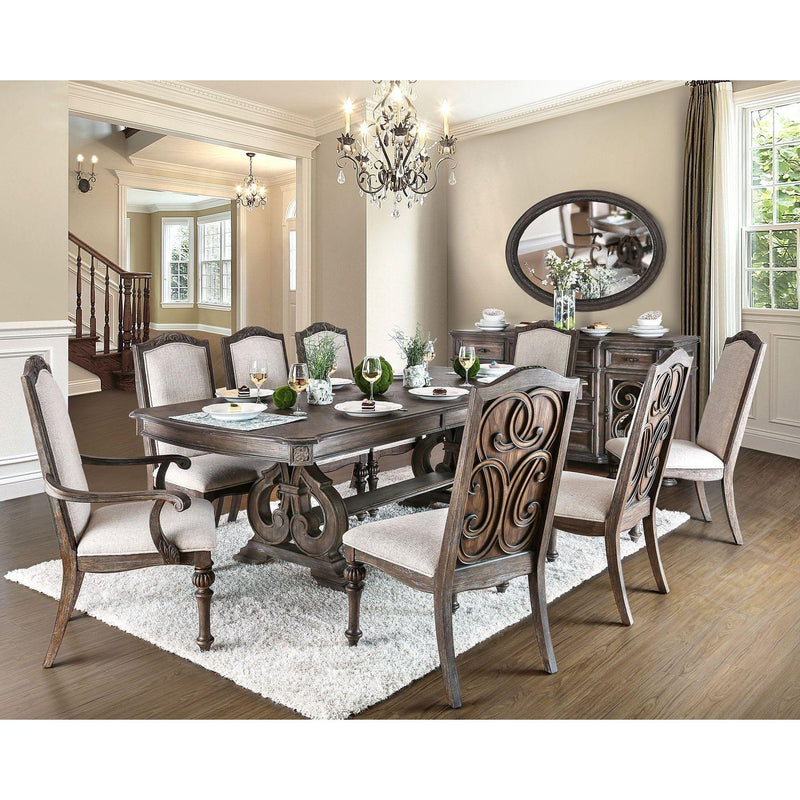 Furniture of America Arcadia Dining Table with Trestle Base CM3150T-TABLE IMAGE 8