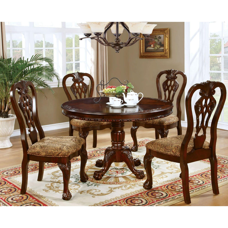 Furniture of America Round Elana Dining Table with Pedestal Base CM3212RT-TABLE IMAGE 4