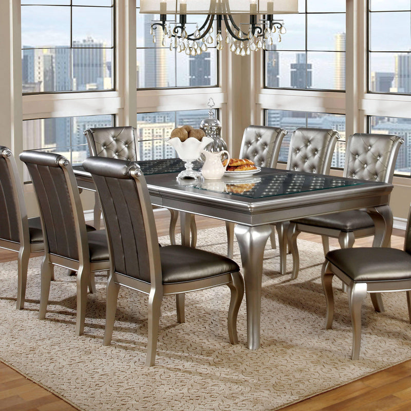 Furniture of America Amina Dining Table with Glass Top CM3219T IMAGE 2