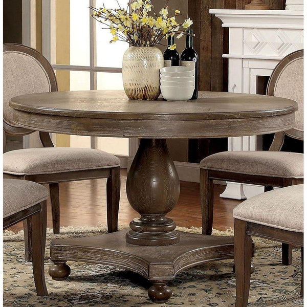 Furniture of America Round Kathryn Dining Table CM3872RT-TABLE IMAGE 1