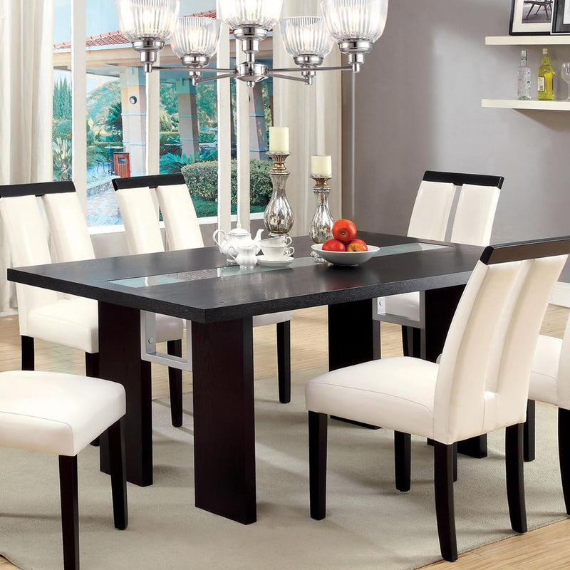 Furniture of America Luminar Dining Table with Glass Top CM3559T IMAGE 1