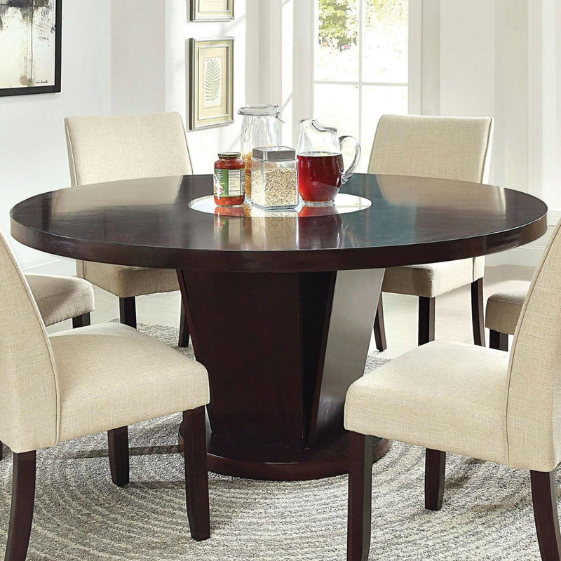 Furniture of America Round Cimma Dining Table with Pedestal Base CM3556T-TABLE IMAGE 1
