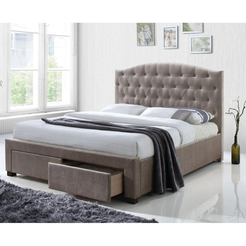 Acme Furniture Denise Queen Upholstered Panel Bed with Storage 25670Q IMAGE 2