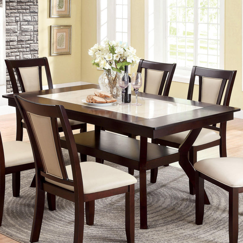 Furniture of America Brent Dining Table with Faux Marble Top CM3984T IMAGE 1