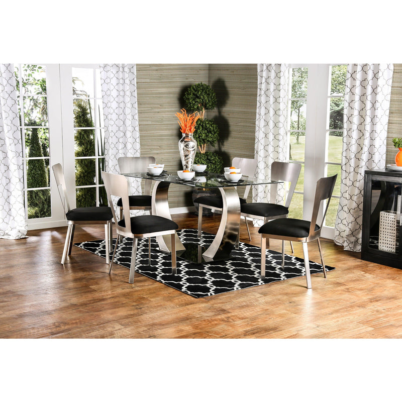 Furniture of America Nova Dining Table with Glass Top & Pedestal Base CM3728T-TABLE IMAGE 9