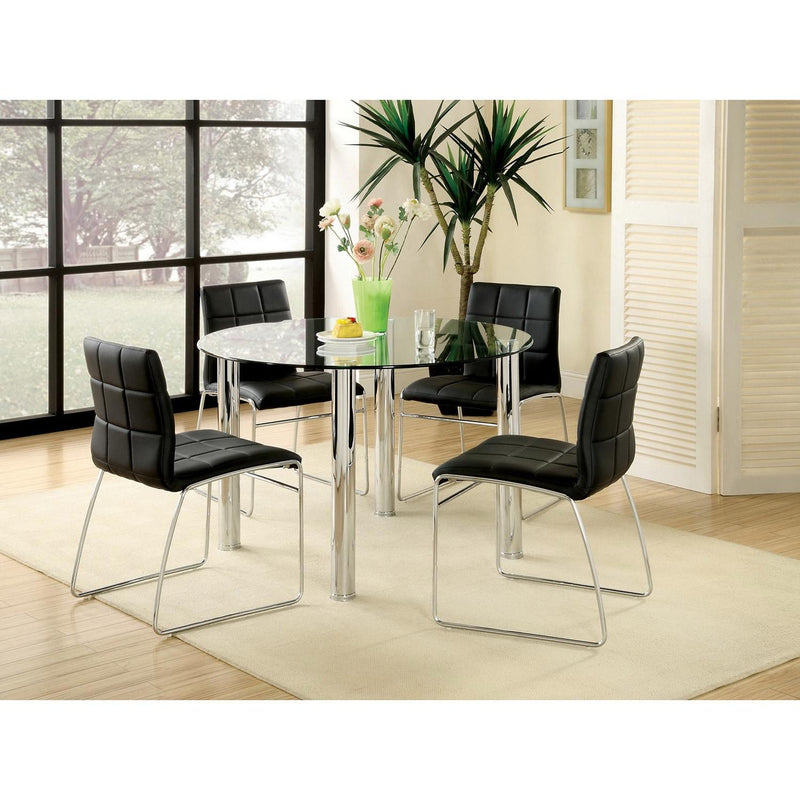 Furniture of America Round Kona I Dining Table with Glass Top CM8320T-TABLE IMAGE 2